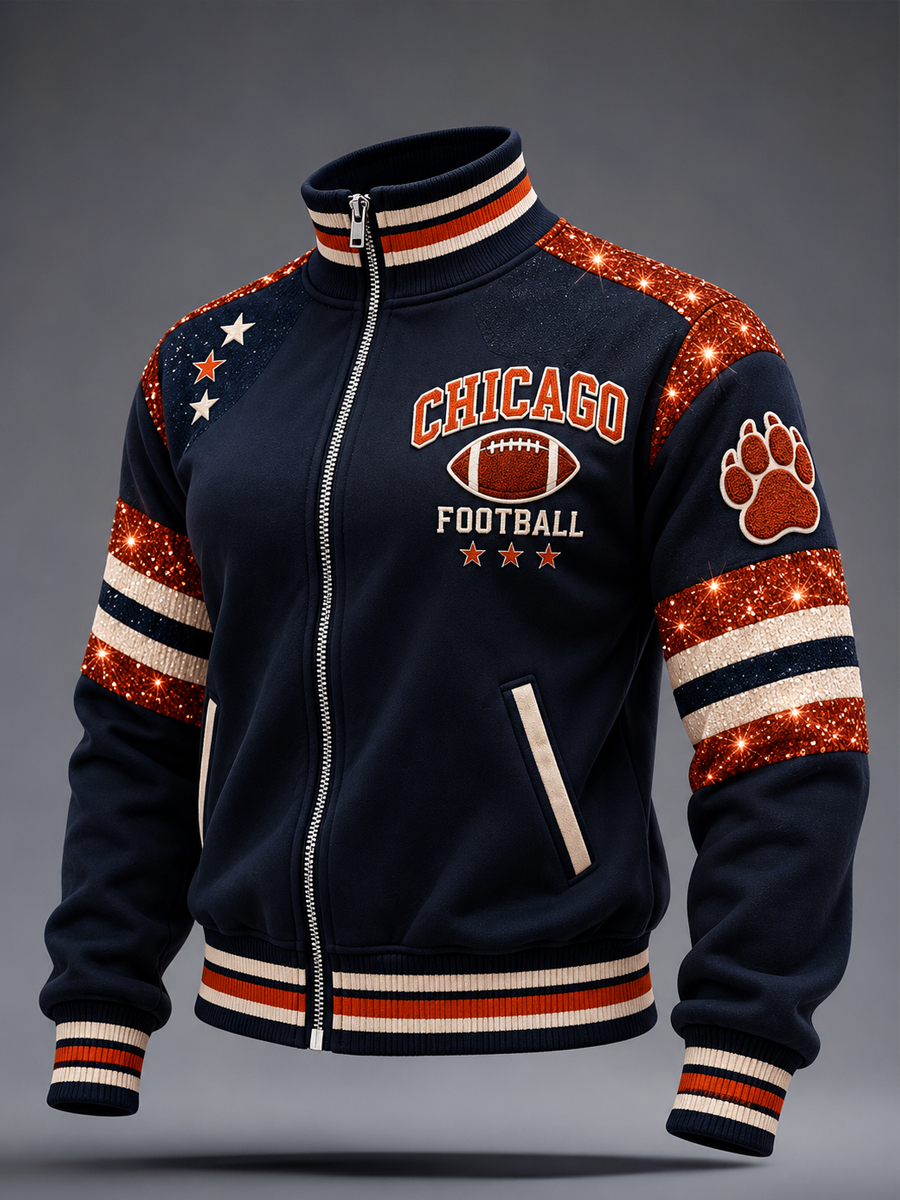 Men's Chicago Football Lover Bear Art Printed top gracestitchs
