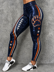 Women's Chicago Football Lover Bear Art Printed bottoms gracestitchs
