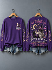 Women's Don't Test Me I'll Put You On My List Print Sweatshirt gracestitchs