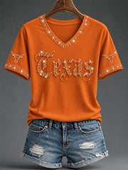 Women's Football Game Day Casual T-shirt gracestitchs
