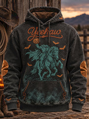 Men's Western Halloween Art Printed Hoodie gracestitchs