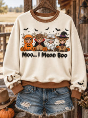 Women's Western Halloween Art Printed Sweatshirt gracestitchs