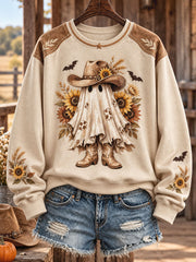 Women's Western Halloween Art Printed Sweatshirt gracestitchs