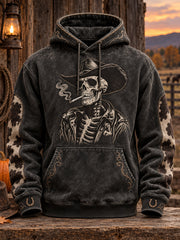 Men's Western Halloween Art Printed Hoodie gracestitchs