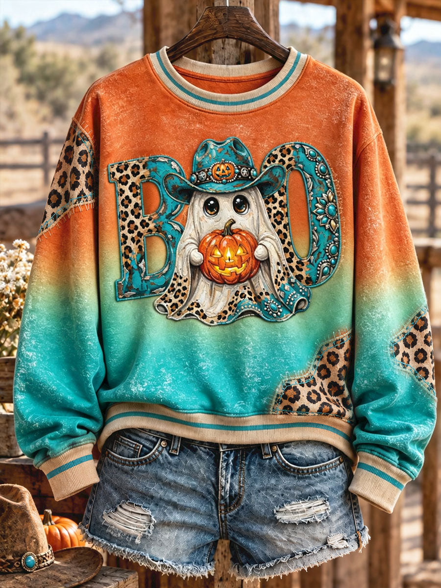 Women's Western Halloween Art Printed Sweatshirt gracestitchs