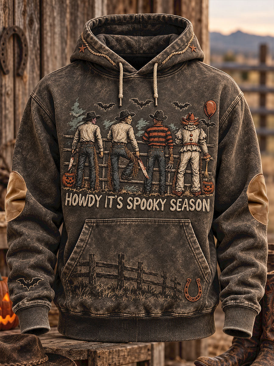 Men's Western Halloween Art Printed Hoodie gracestitchs
