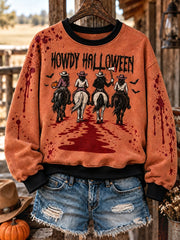 Women's Western Halloween Art Printed Sweatshirt gracestitchs
