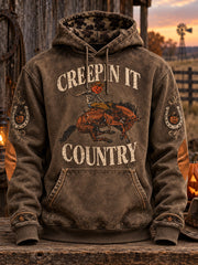 Men's Western Halloween Art Printed Hoodie gracestitchs