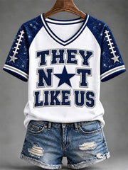 Women's Football Gameday Gift For Football Fans Casual V-Neck Tee gracestitchs