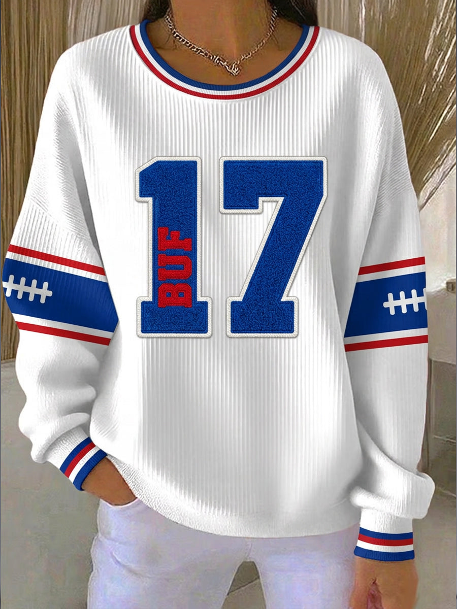 Women's Football Lover Blue&Red Art Printed Sweatshirt gracestitchs