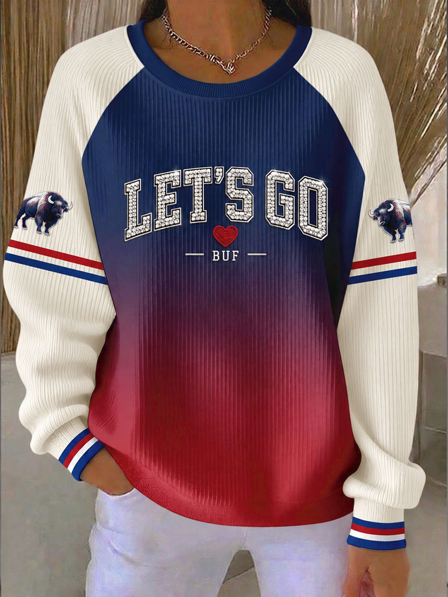 Women's Football Lover Blue&Red Art Printed Sweatshirt gracestitchs