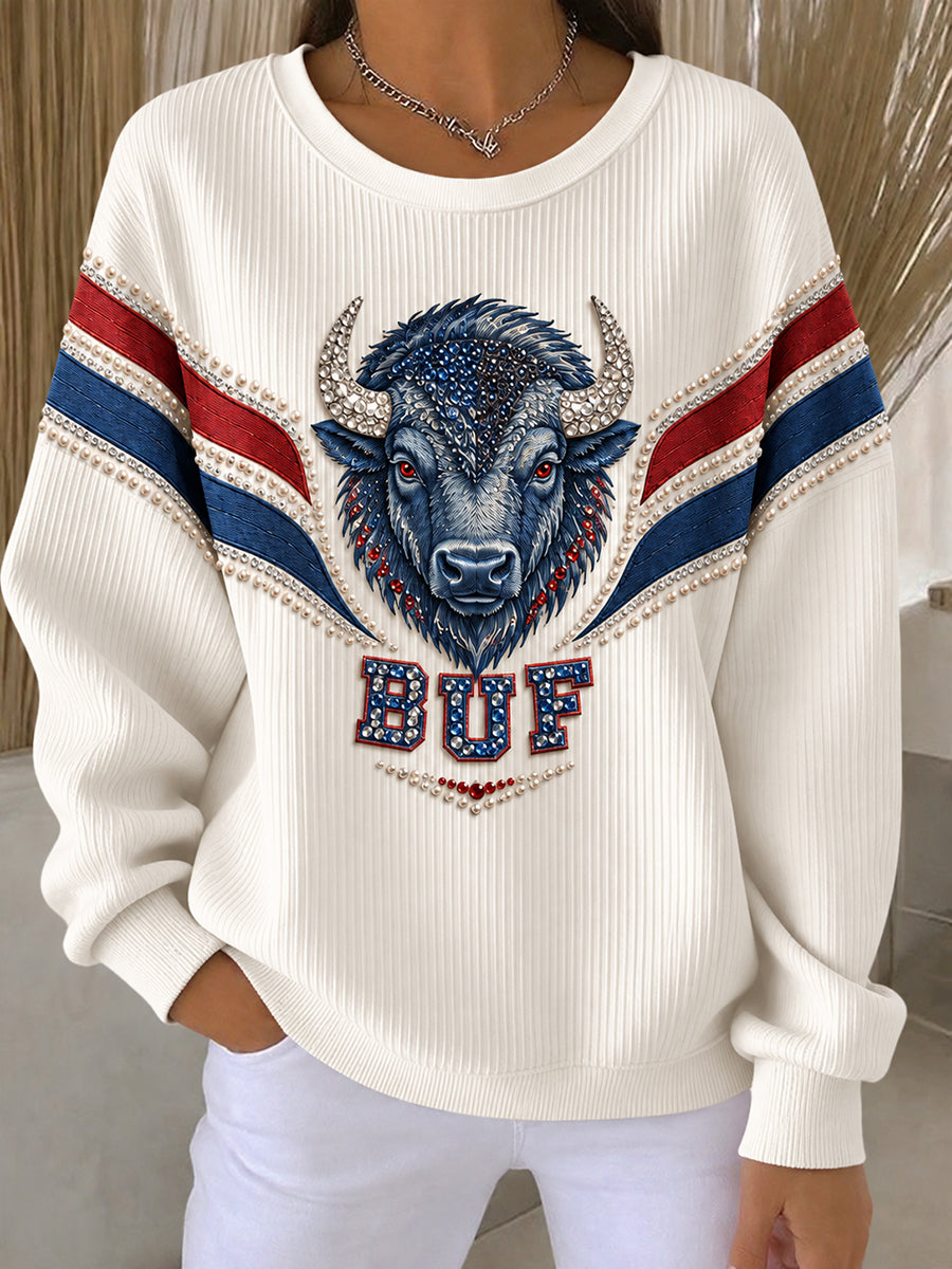 Women's Football Lover Blue&Red Art Printed Sweatshirt gracestitchs