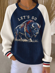 Women's Football Lover Blue&Red Art Printed Sweatshirt gracestitchs