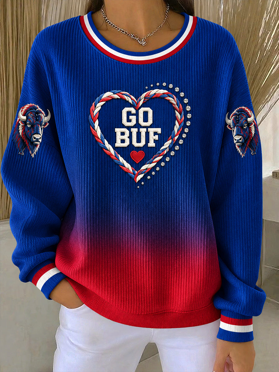 Women's Football Lover Blue&Red Art Printed Sweatshirt gracestitchs