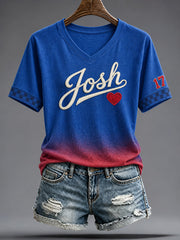Women's Football Lover Blue&Red Art Printed T-shirt gracestitchs
