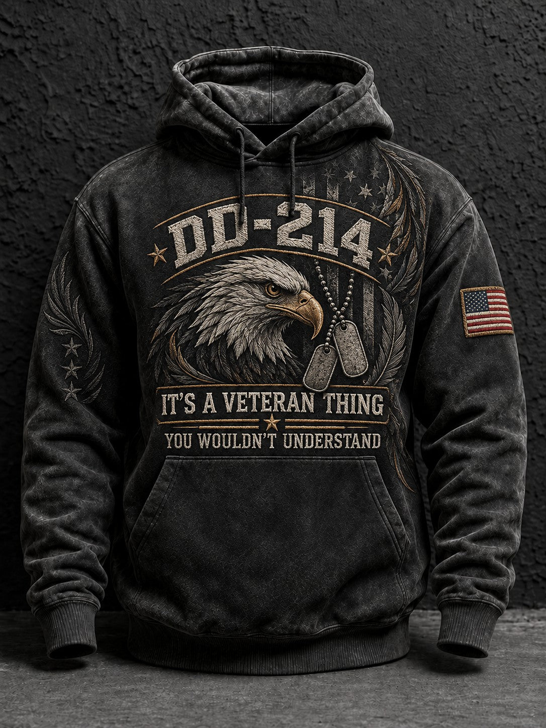 Men's Veterans Day Printed Hoodie gracestitchs