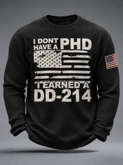 Men's Veterans Day Printed Waffle Long Sleeve T-shirt gracestitchs
