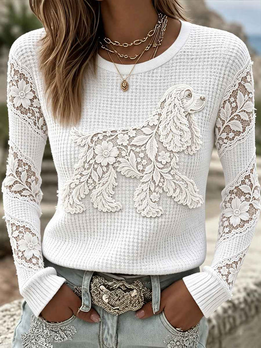 Women's Labrador Retriever Waffle-Knit Tops