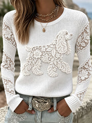 Women's Labrador Retriever Waffle-Knit Tops gracestitchs