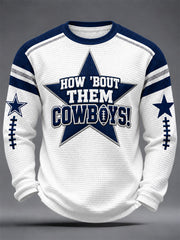 Men's Football Gameday Gift For Football Fans Casual Waffle Long Sleeve T-Shirt gracestitchs
