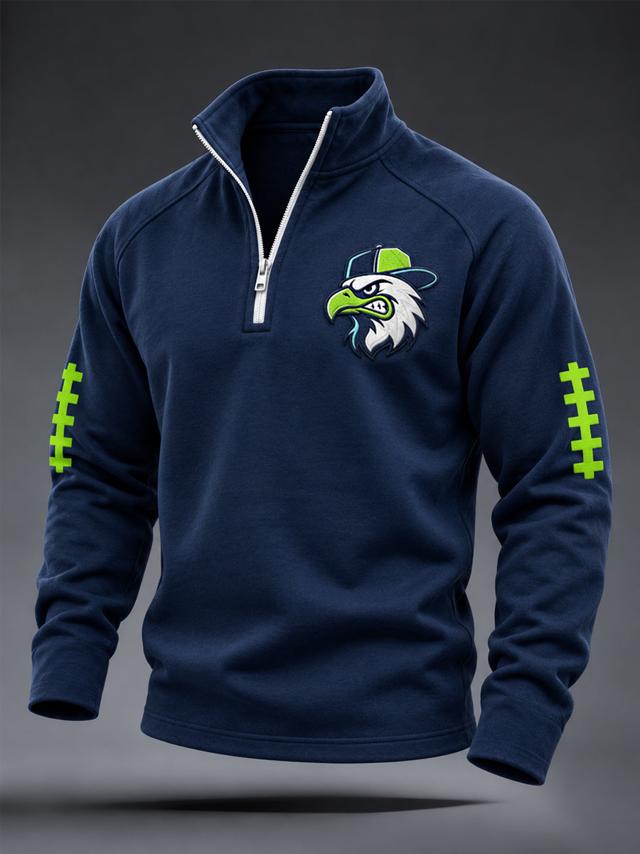 Men's Football Gameday Gift For Football Fans Casual Zipper Sweatshirt gracestitchs