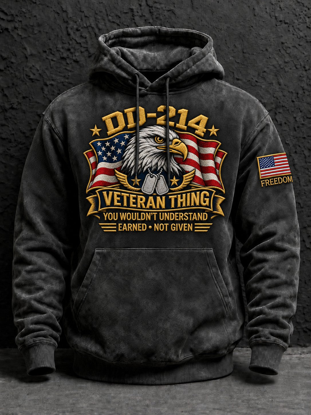 Men's Veterans Day Printed Hoodie gracestitchs