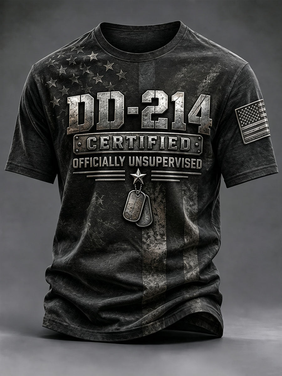 Men's DD-214 US Veterans Print T-Shirt gracestitchs