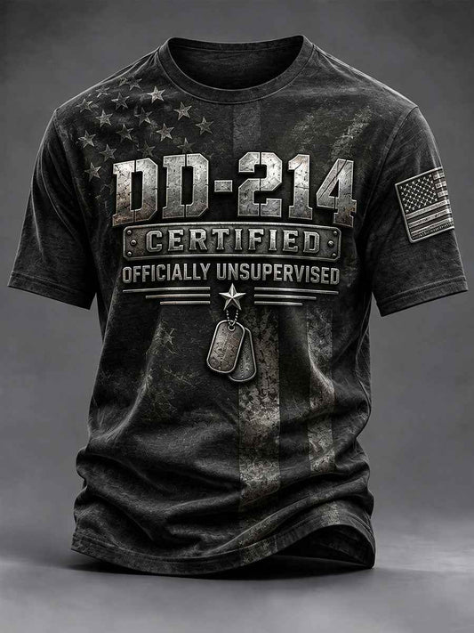 Men's DD-214 US Veterans Print T-Shirt