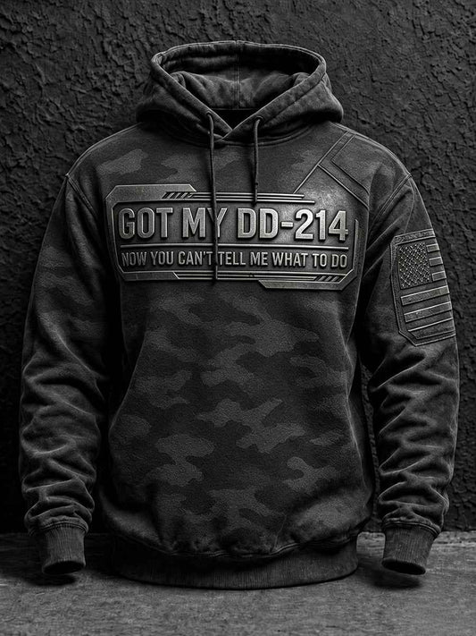 Men's DD-214 US Veterans Print Hoodie