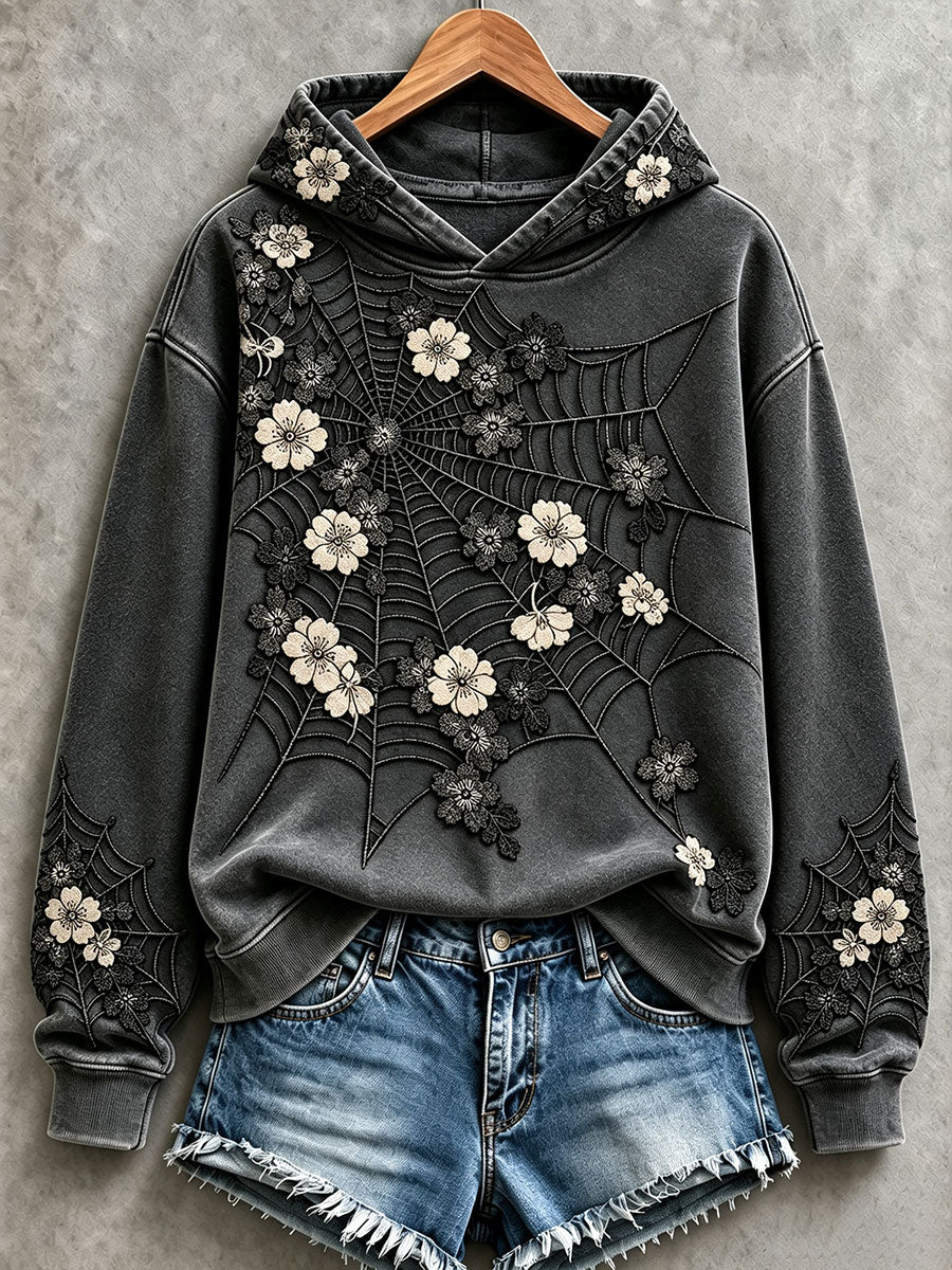 Women's Gothic Spiderweb Halloween Hoodies gracestitchs