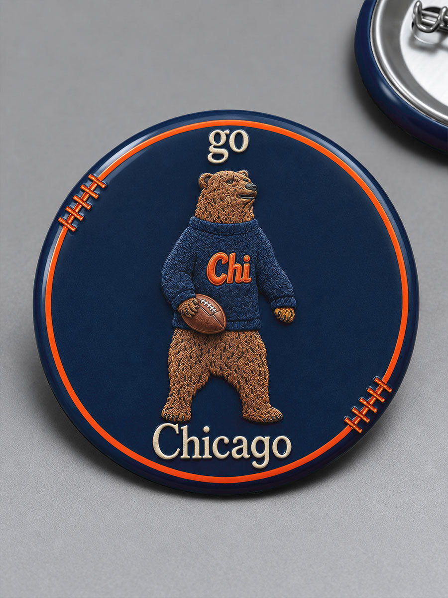 Chicago Football Lover Printed Pins gracestitchs