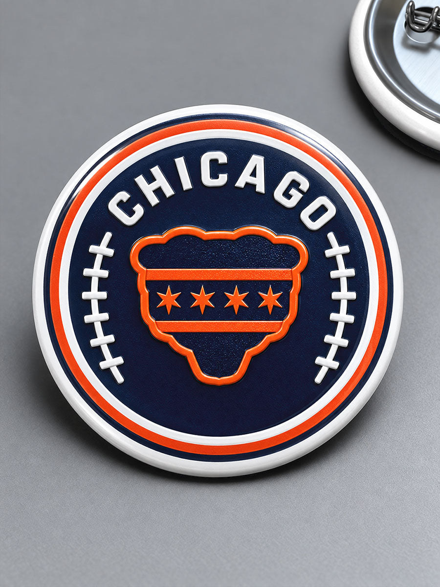 Chicago Football Lover Printed Pins gracestitchs