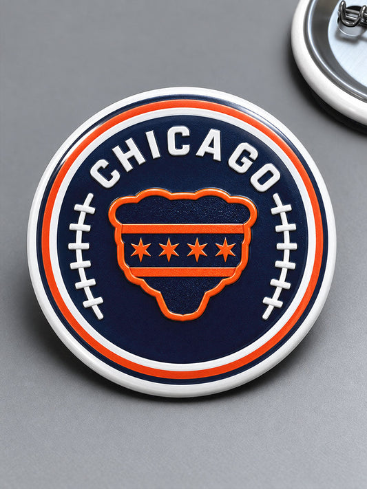 Chicago Football Lover Printed Pins gracestitchs