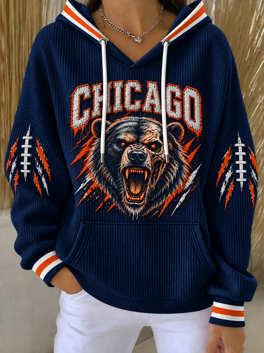 Women's Football Gameday Gift For Football Fans Print Hoodie gracestitchs
