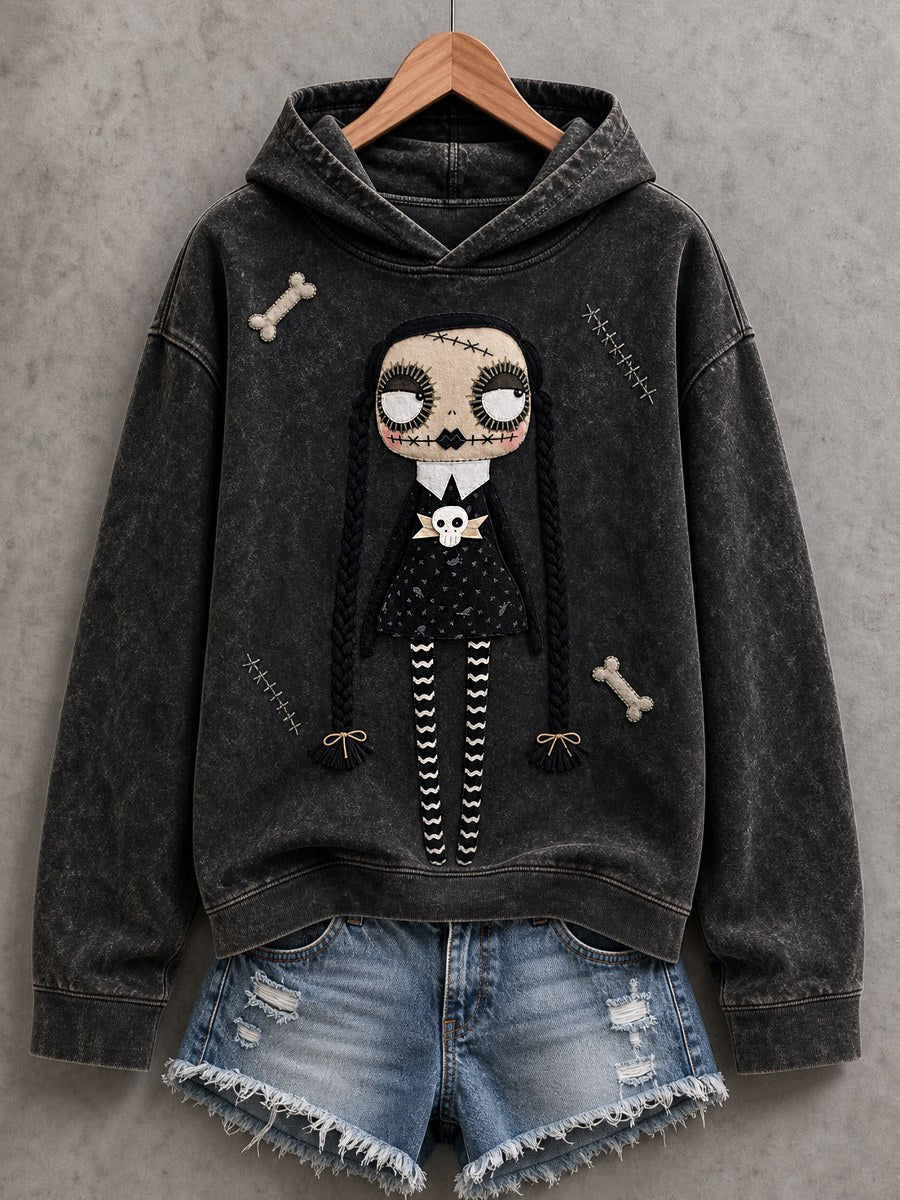 Women's Halloween Creepy Dolls Print Casual Hoodie gracestitchs