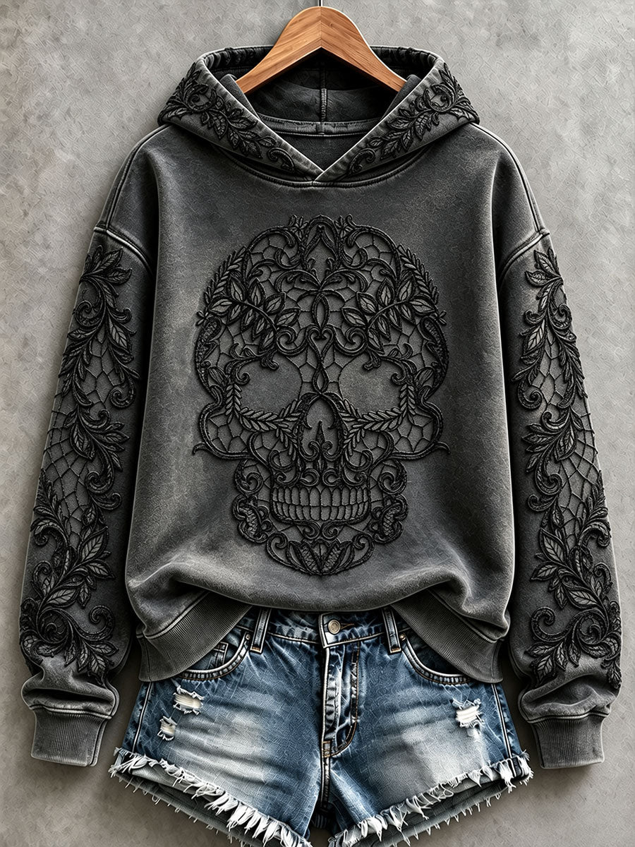 Women's Gothic Skull Halloween Hoodies gracestitchs