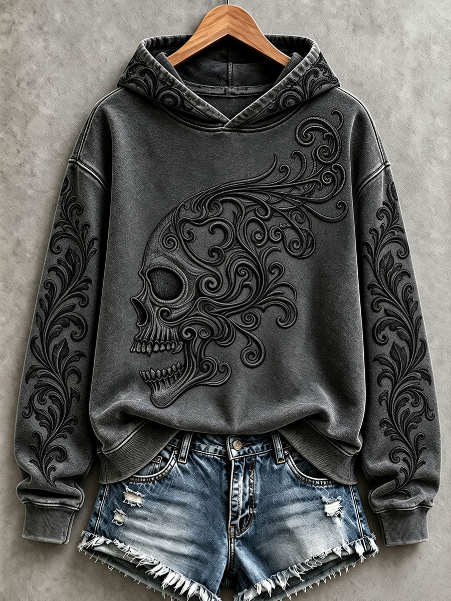 Women's Halloween Skull Art Hoodies gracestitchs
