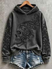 Women's Halloween Skull Art Hoodies gracestitchs