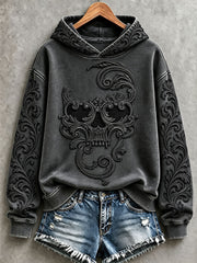 Women's Halloween Skull Art Hoodies gracestitchs