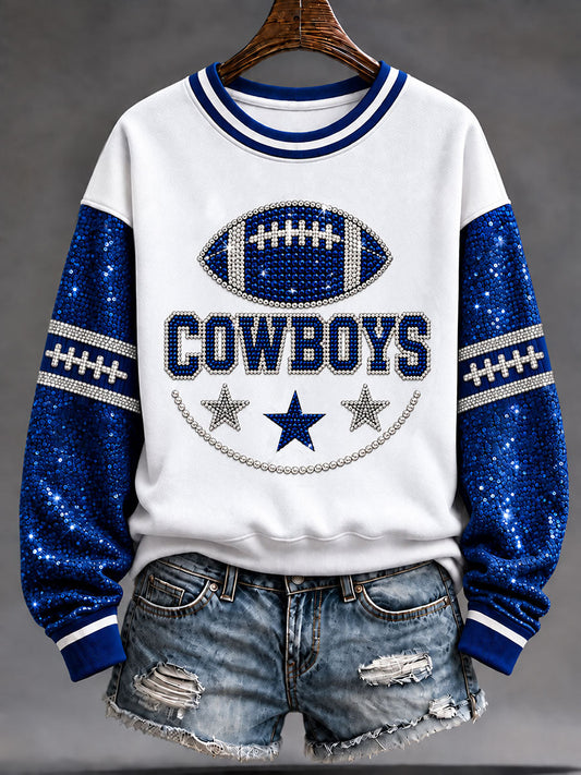 Women's Cowboys Football Fans Lovers Gameday Casual Regular Sweatshirt gracestitchs