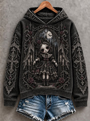 Women's Halloween Creepy Dolls Print Casual Hoodie gracestitchs