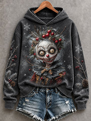 Women's Halloween Creepy Dolls Print Casual Hoodie gracestitchs