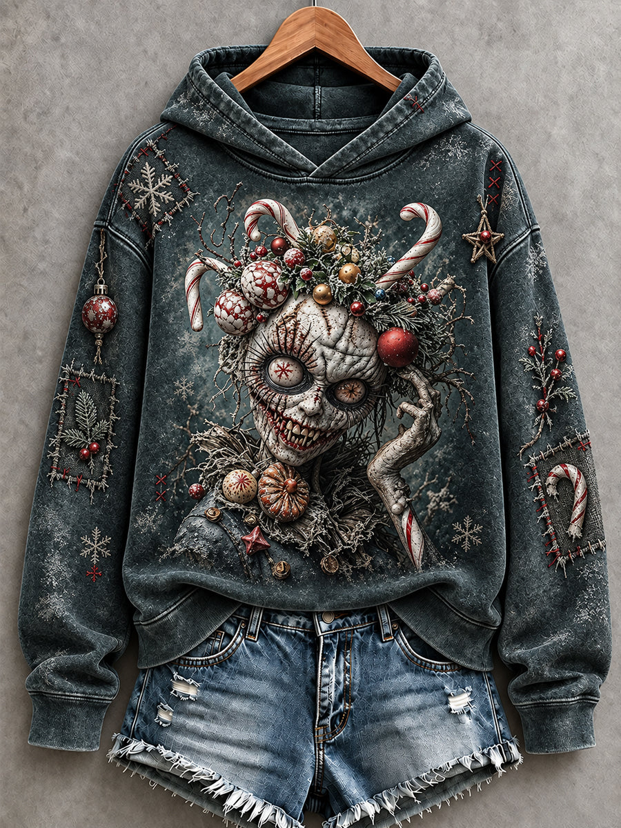 Women's Halloween Creepy Dolls Print Casual Hoodie gracestitchs