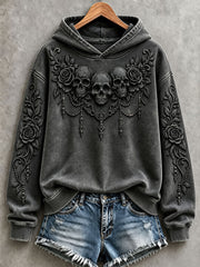 Women's Gothic Skull Halloween Hoodies gracestitchs