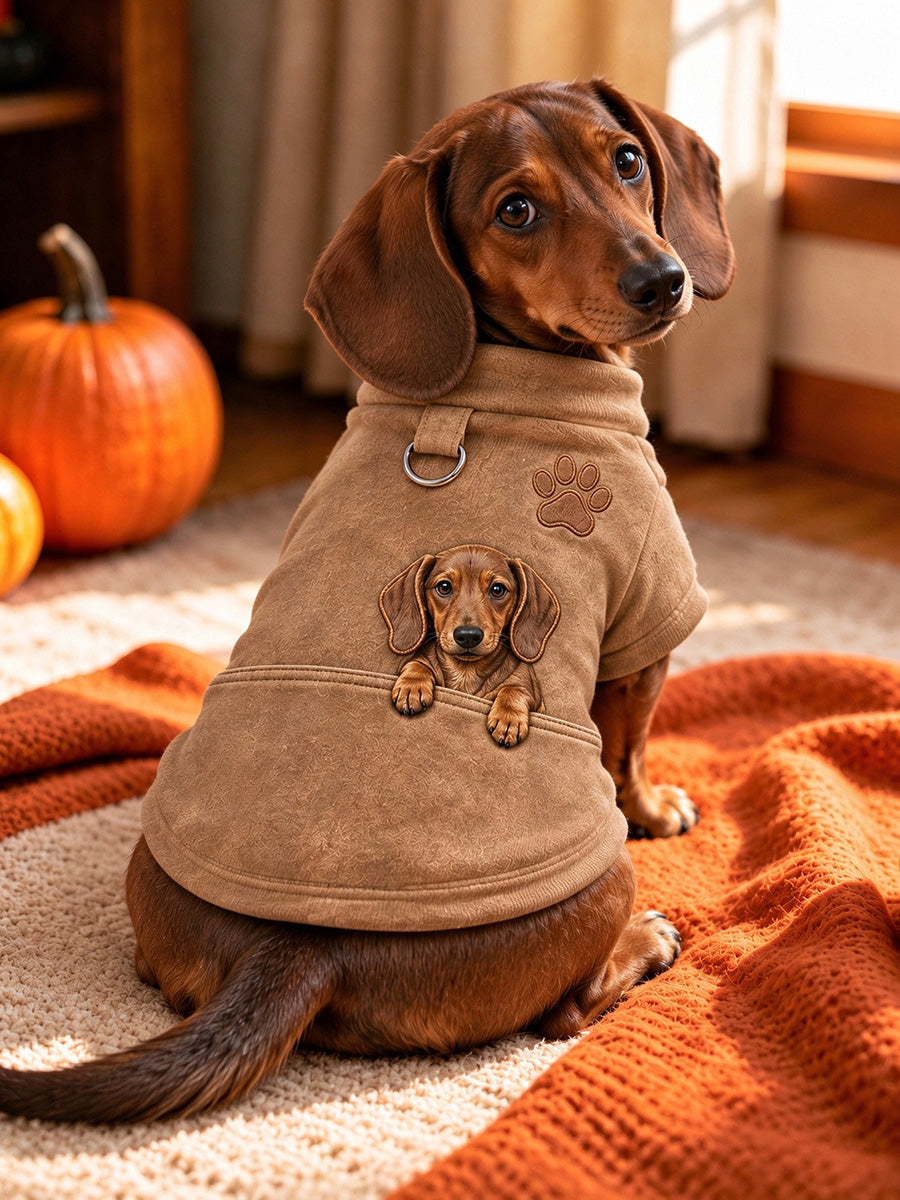 Cute Dachshund Print Dog Short-Sleeve Shirt (with D-ring) gracestitchs