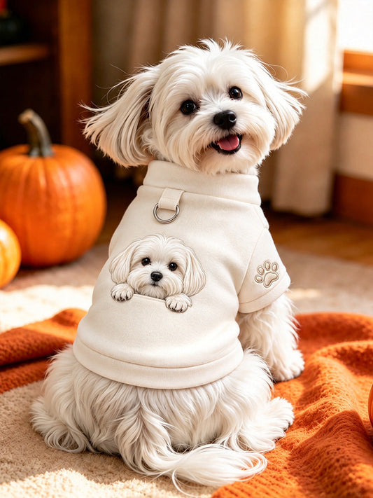 Cute Maltese Print Dog Short-Sleeve Shirt (with D-ring) gracestitchs