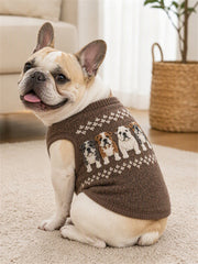 Vintage Bulldogs Isle Pattern Print Pet Sleeveless Vest gracestitchs