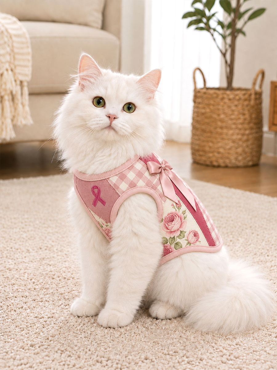 Breast Cancer Awareness Cat Vests gracestitchs