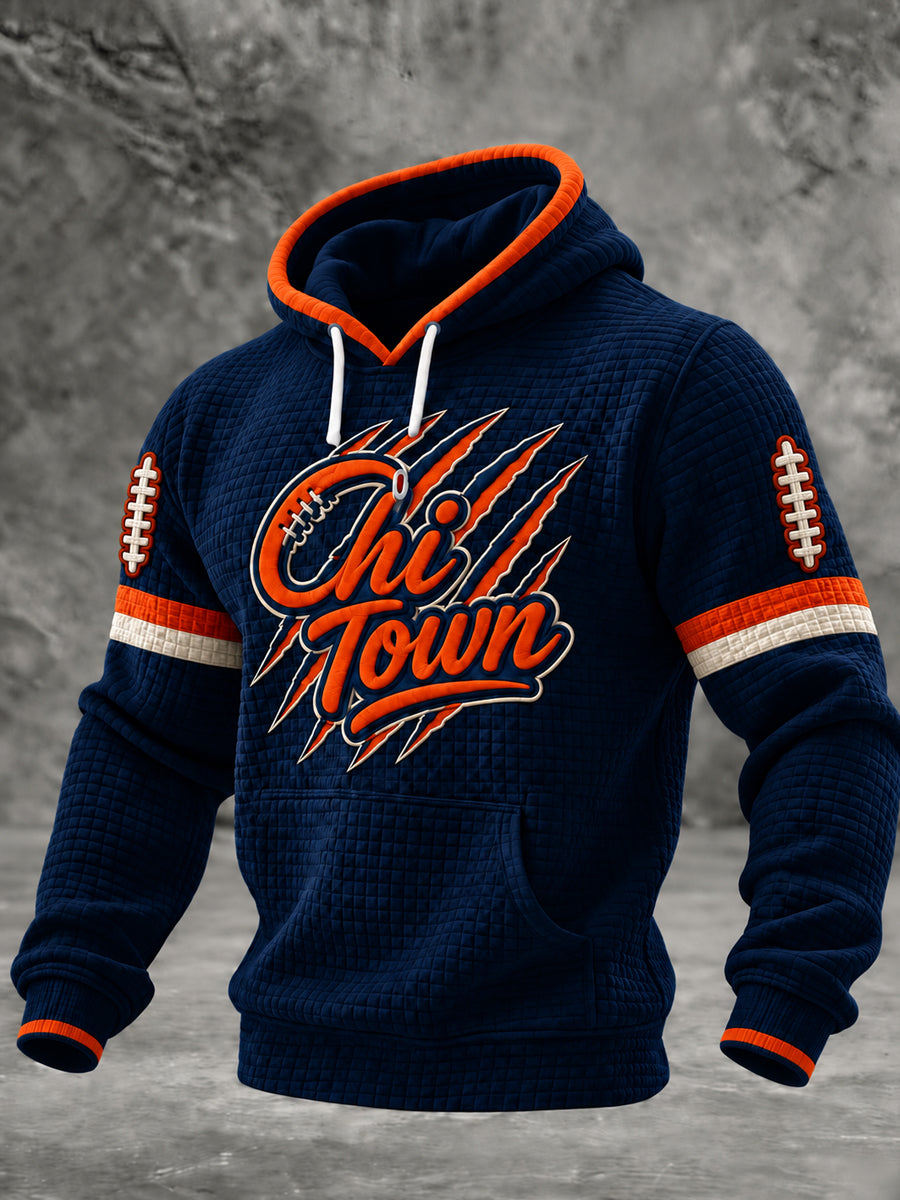 Men's Football Gameday Gift For Football Fans Checkered Cotton Hoodie gracestitchs