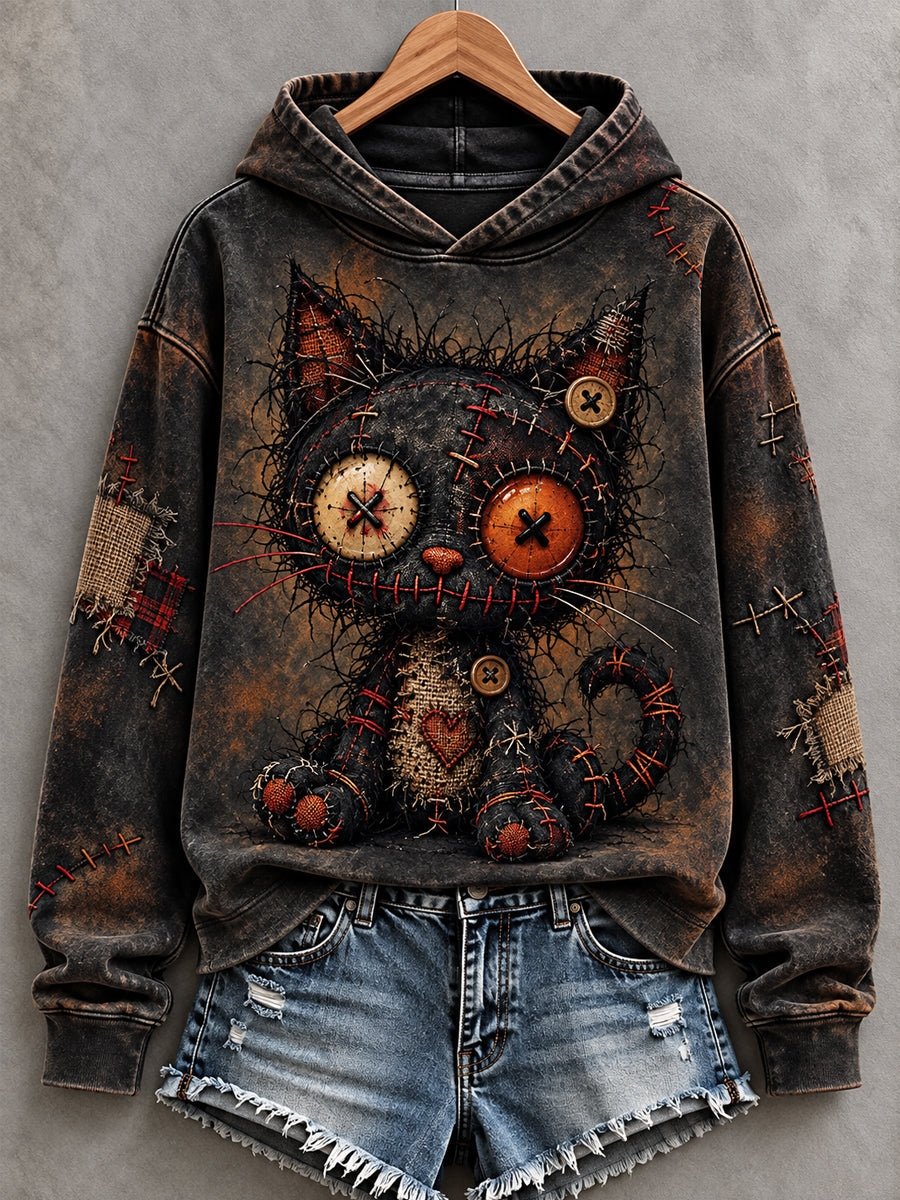 Women's Halloween Creepy Dolls Print Casual Hoodie gracestitchs